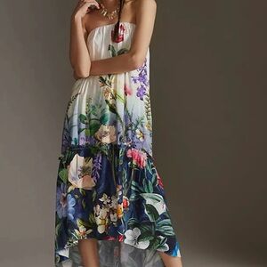 Anthropologie Strapless Floral Dress - NWT